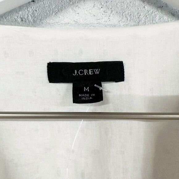 J. Crew Ruffle Wrap Top in Eyelet White NWT Womens Size M Medium - Picture 7 of 11